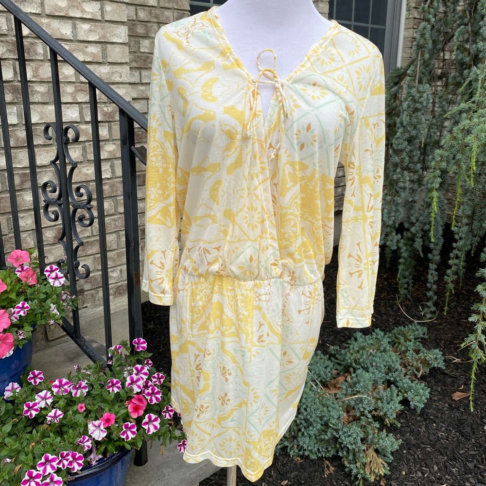 prAna KEOKI TUNIC Women's Beach Cover Up Yellow Resortwear Small NEW